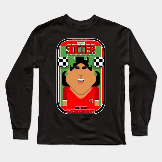 Soccer/Football Red and Black - Nutmeg Backothenet - Indie version Long Sleeve T-Shirt by Boxedspapercrafts